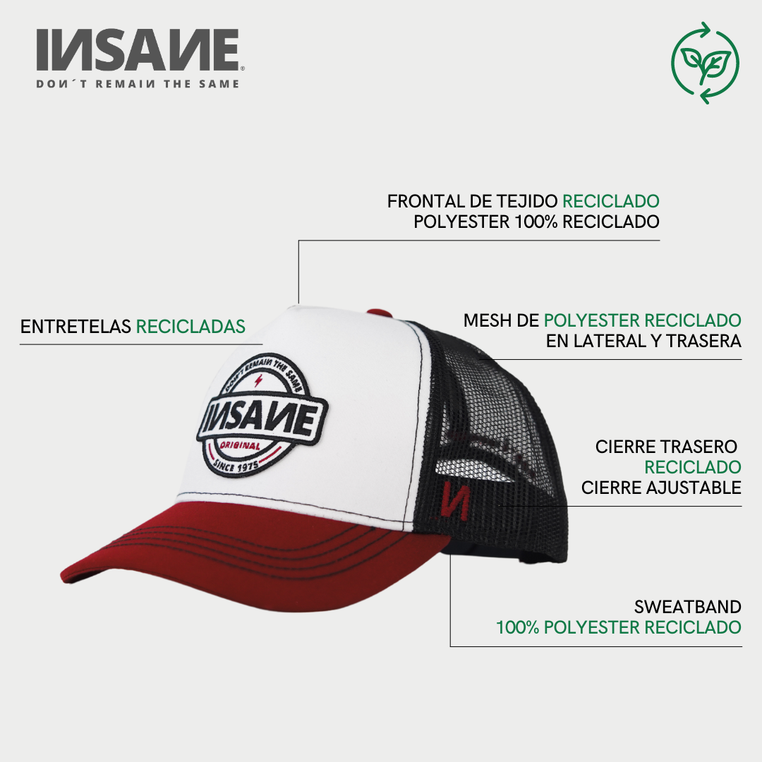 GORRA INSANE TRUCKER ORIGINAL RED & WHITE