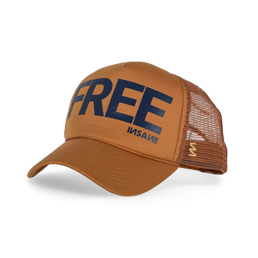 FREE TRUCKER CAMEL & NAVY CAP