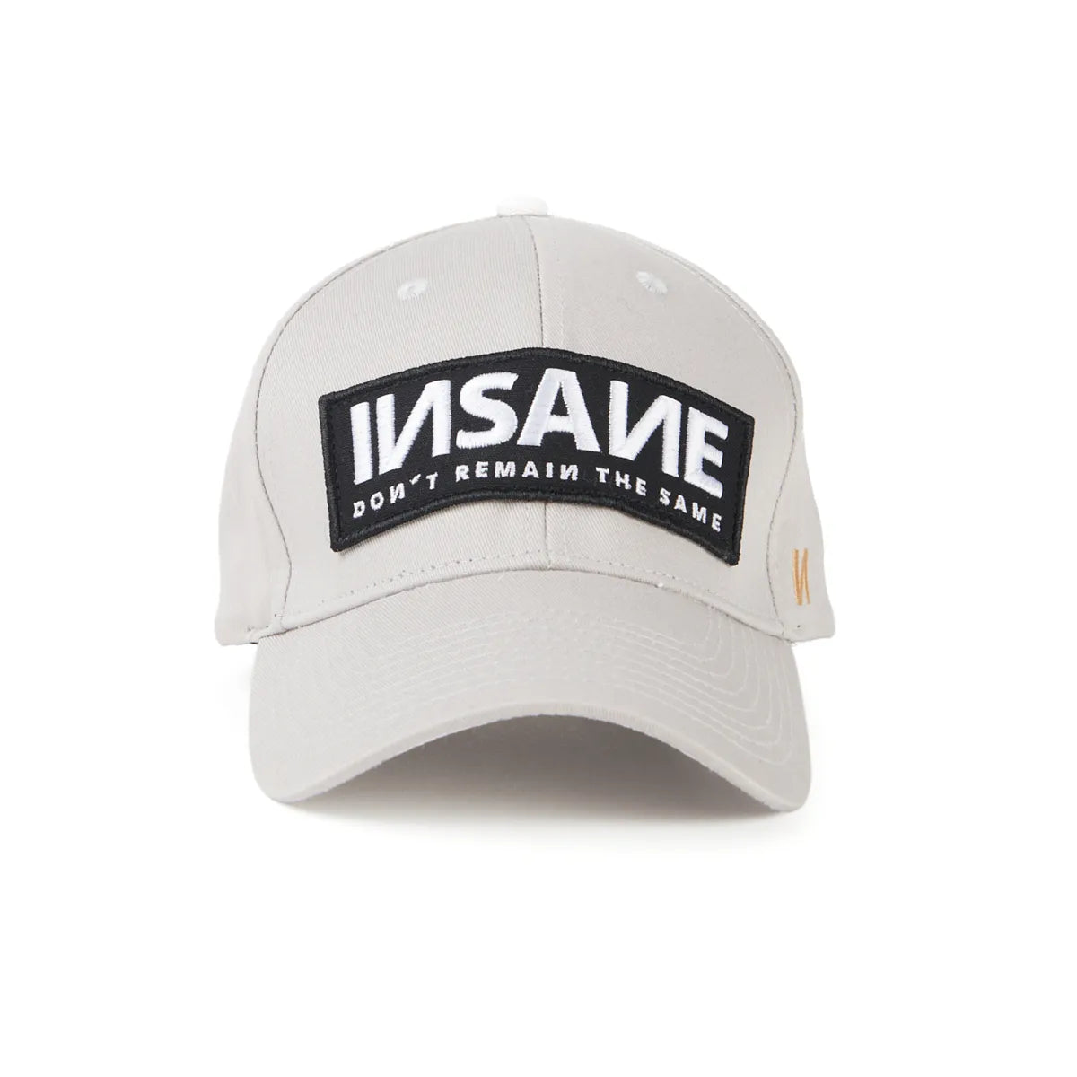 LIGHT GREY INSANE BASEBALL CAP WITH PATCH.