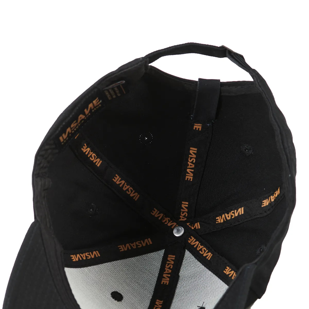 GORRA INSANE BASEBALL NEGRA BORDADO INSANE BLANCO