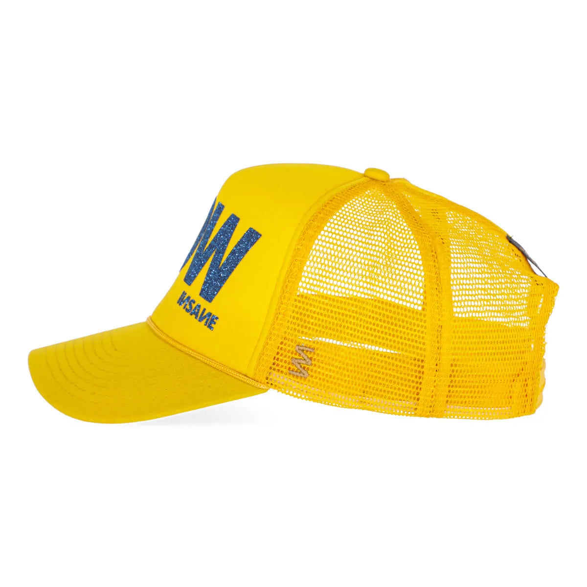 WOW TRUCKER YELLOW & BLUE GLITTER CAP
