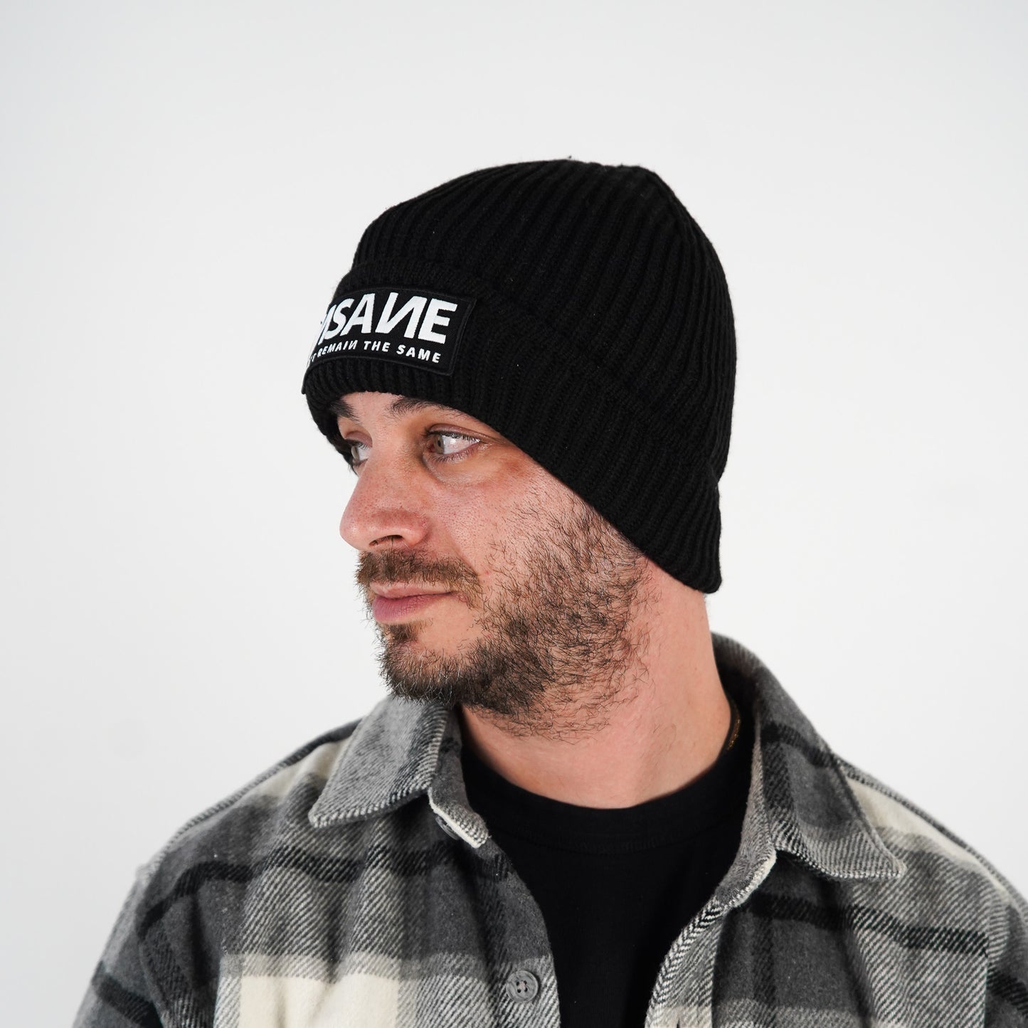 BLACK PATCH BEANIE INSANE