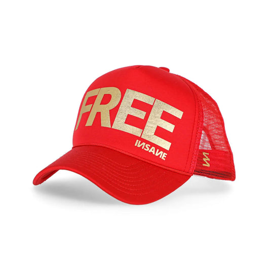 FREE TRUCKER CORAL & GOLD CAP