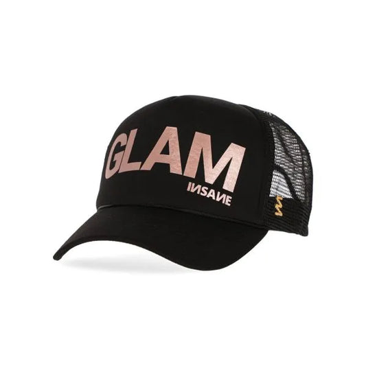GLAM TRUCKER BLACK & ROSE CAP