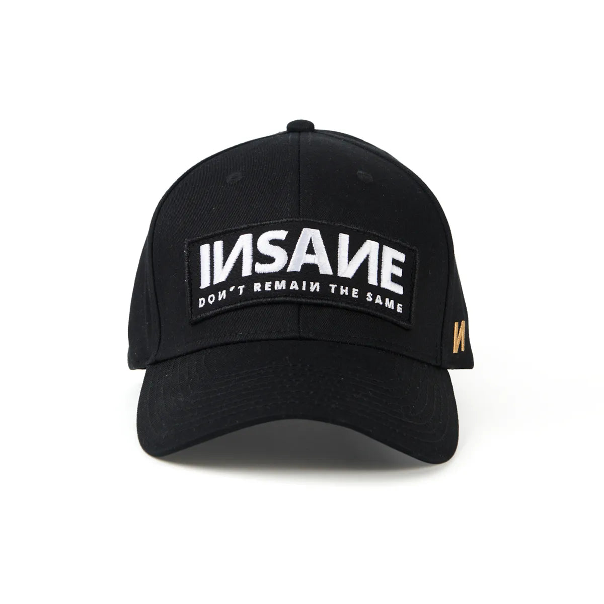 BLACK INSANE BASEBALL CAP WITH PATCH.