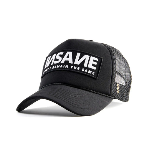 INSANE TRUCKER CAP BLACK WITH PATCH.