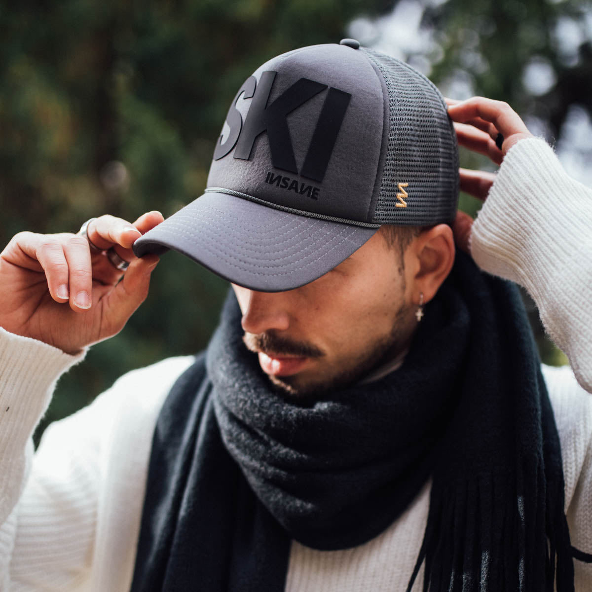 GORRA SKI TRUCKER DARK GREY & BLACK BRICK