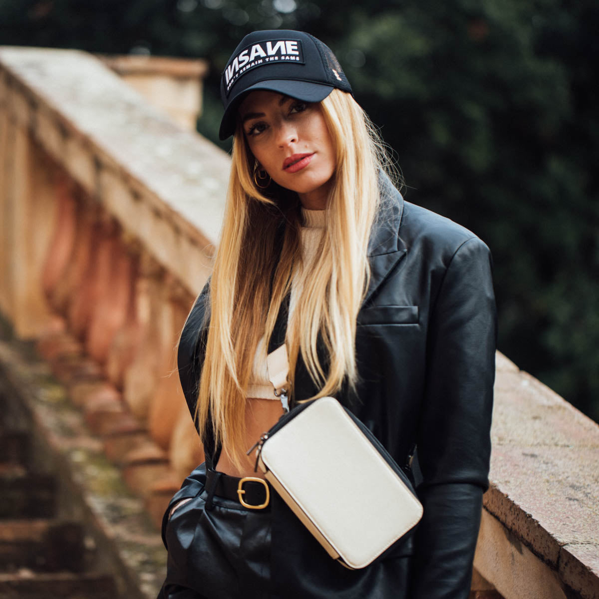 INSANE TRUCKER CAP BLACK WITH PATCH.