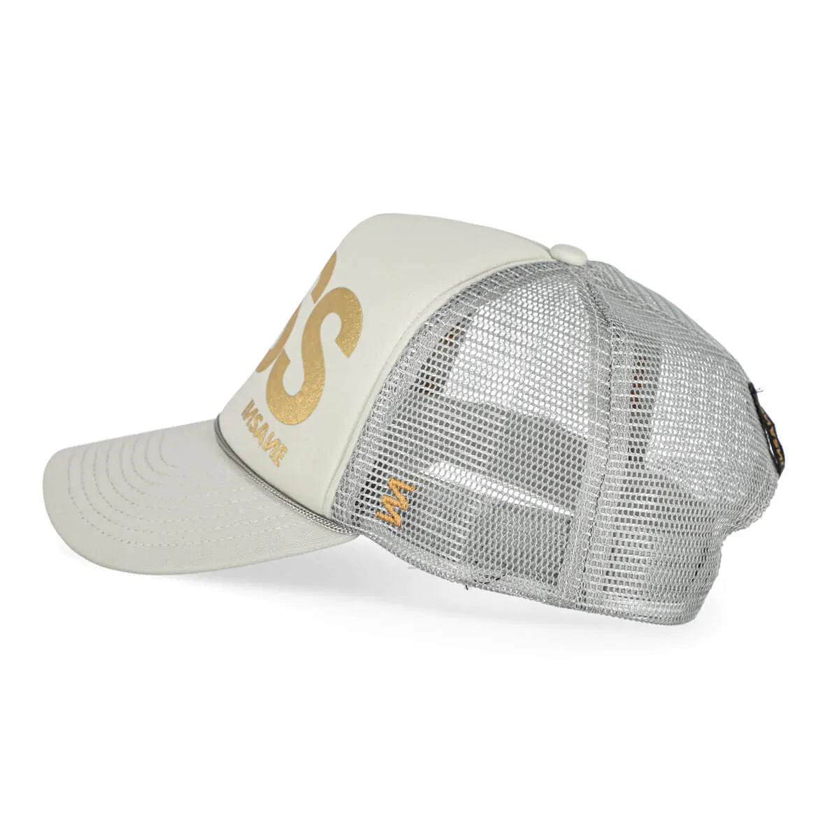 GORRA KISS TRUCKER LIGHT GREY & GOLD
