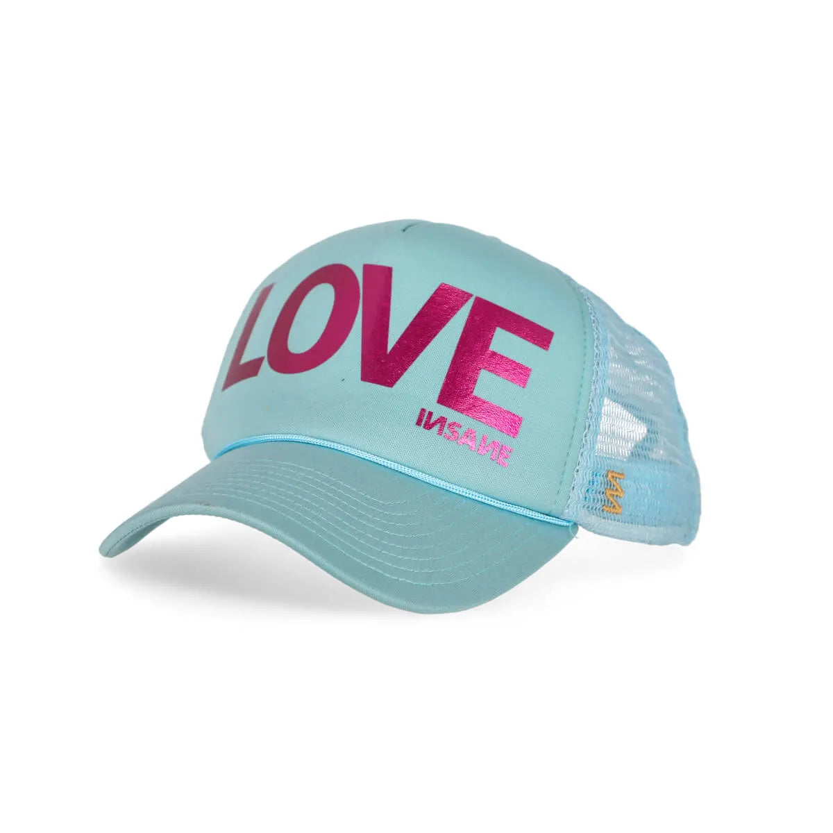 LOVE TRUCKER GREYISH BLUE & CHERRY CAP