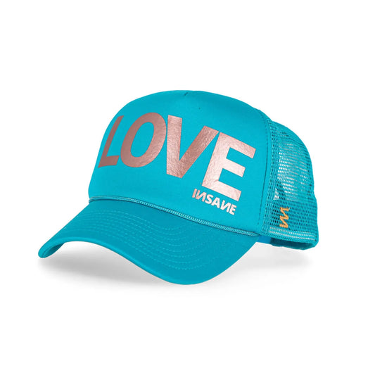 LOVE TRUCKER TURQUOISE & ROSE CAP