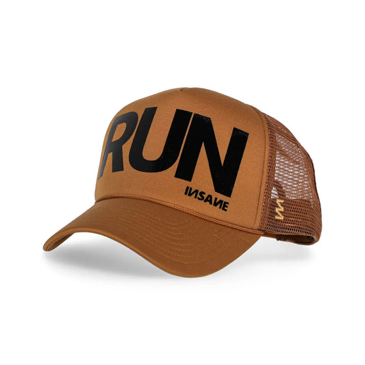 GORRA RUN TRUCKER CAMEL & BLACK