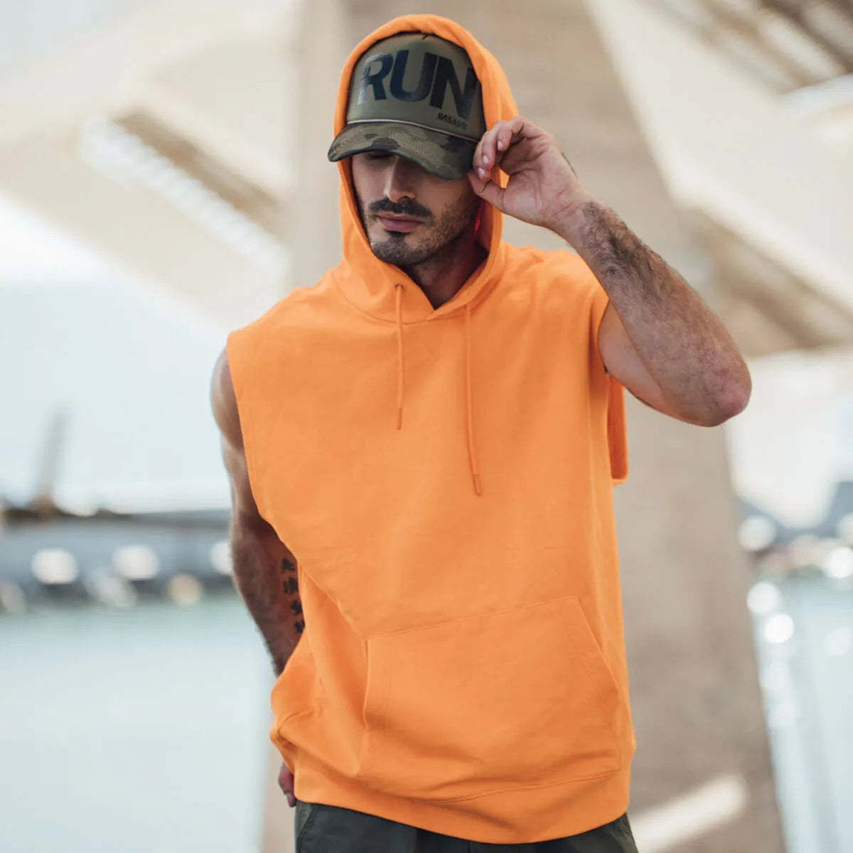 GORRA RUN TRUCKER CAMO & BLACK