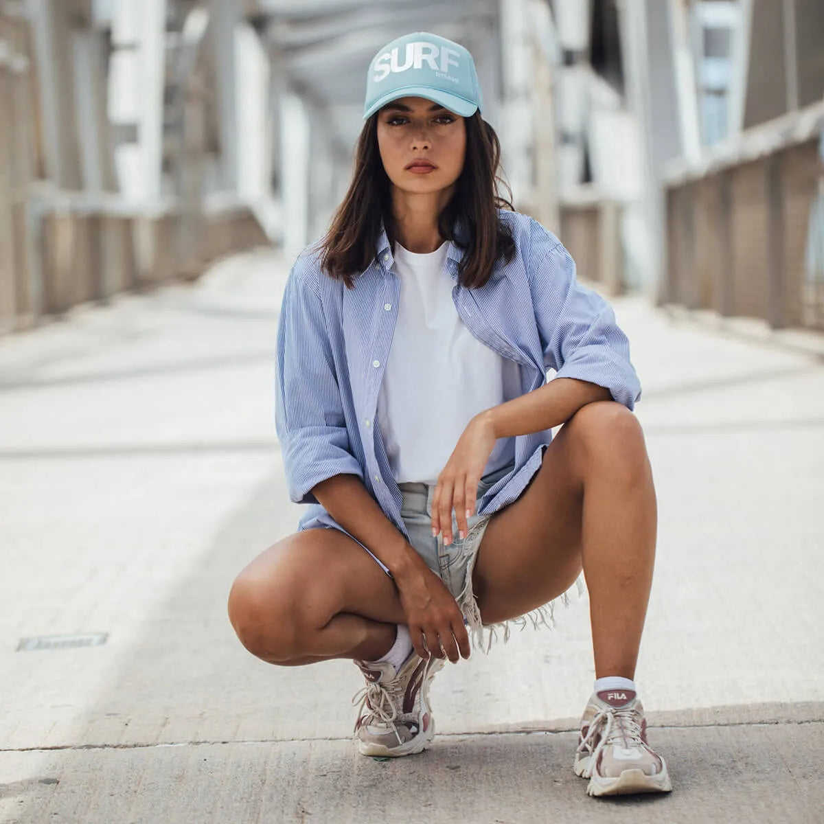 SURF TRUCKER GREYISH BLUE & SILVER CAP