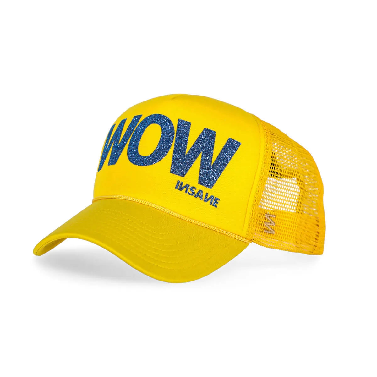 WOW TRUCKER YELLOW & BLUE GLITTER CAP