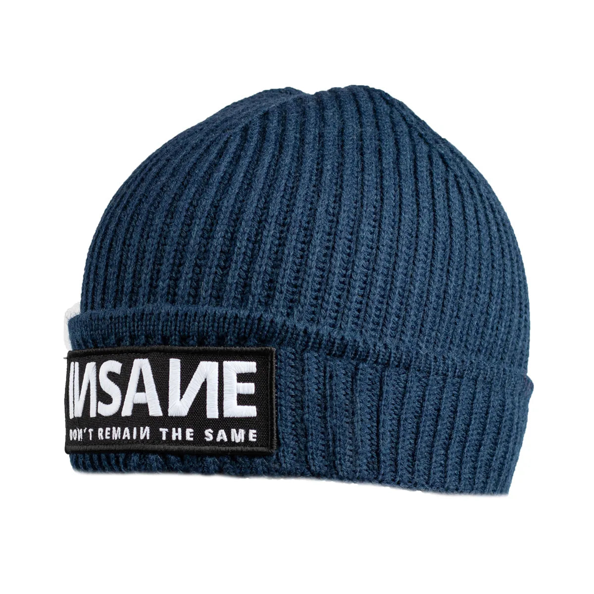 NAVY BLUE PATCH BEANIE INSANE