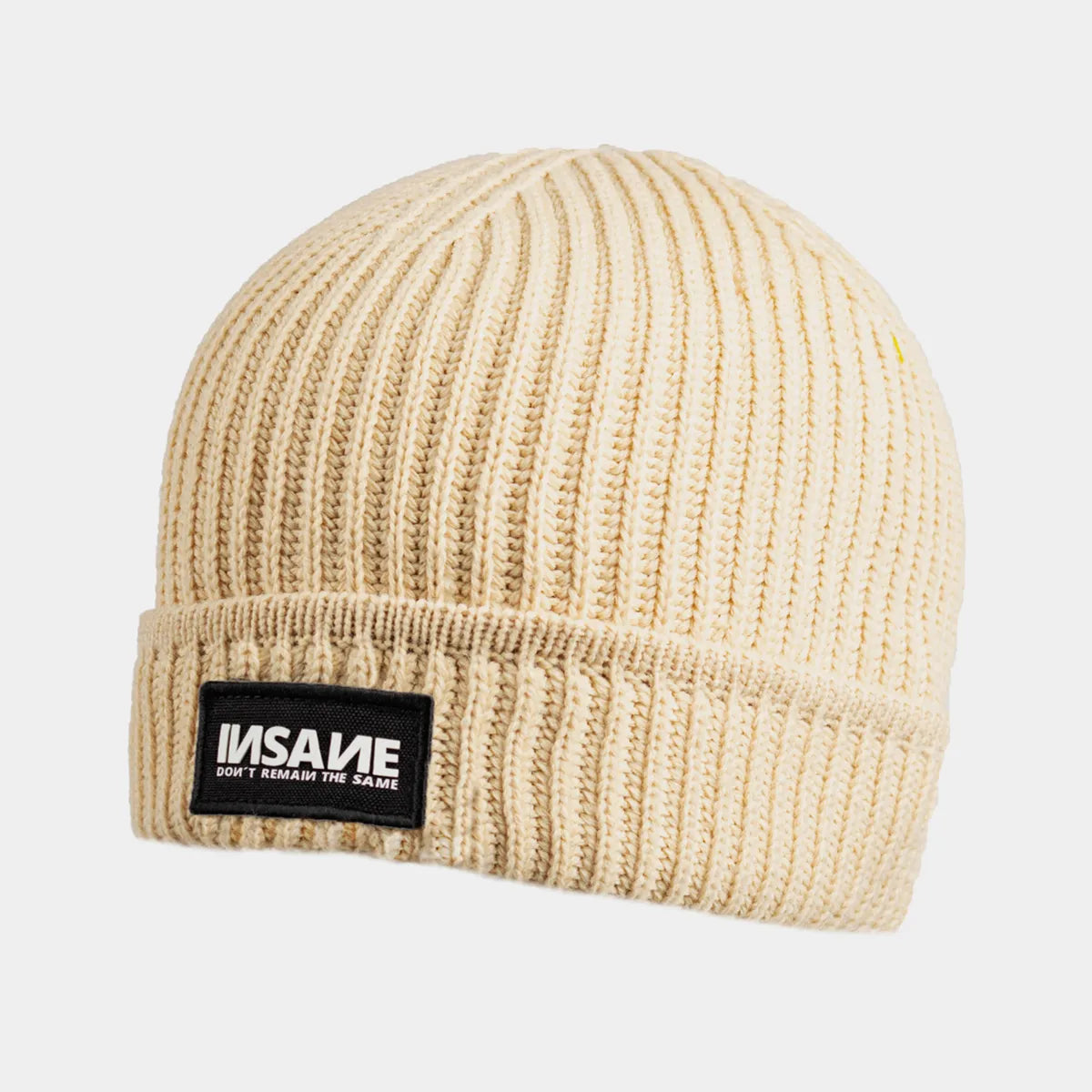 BEANIE BEIGE LABEL PATCH INSANE