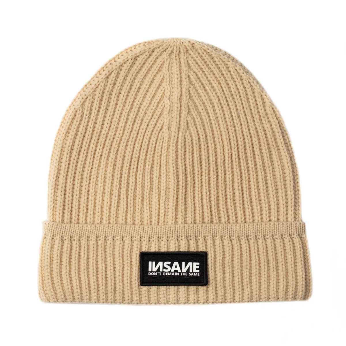 BEANIE BEIGE LABEL PATCH INSANE