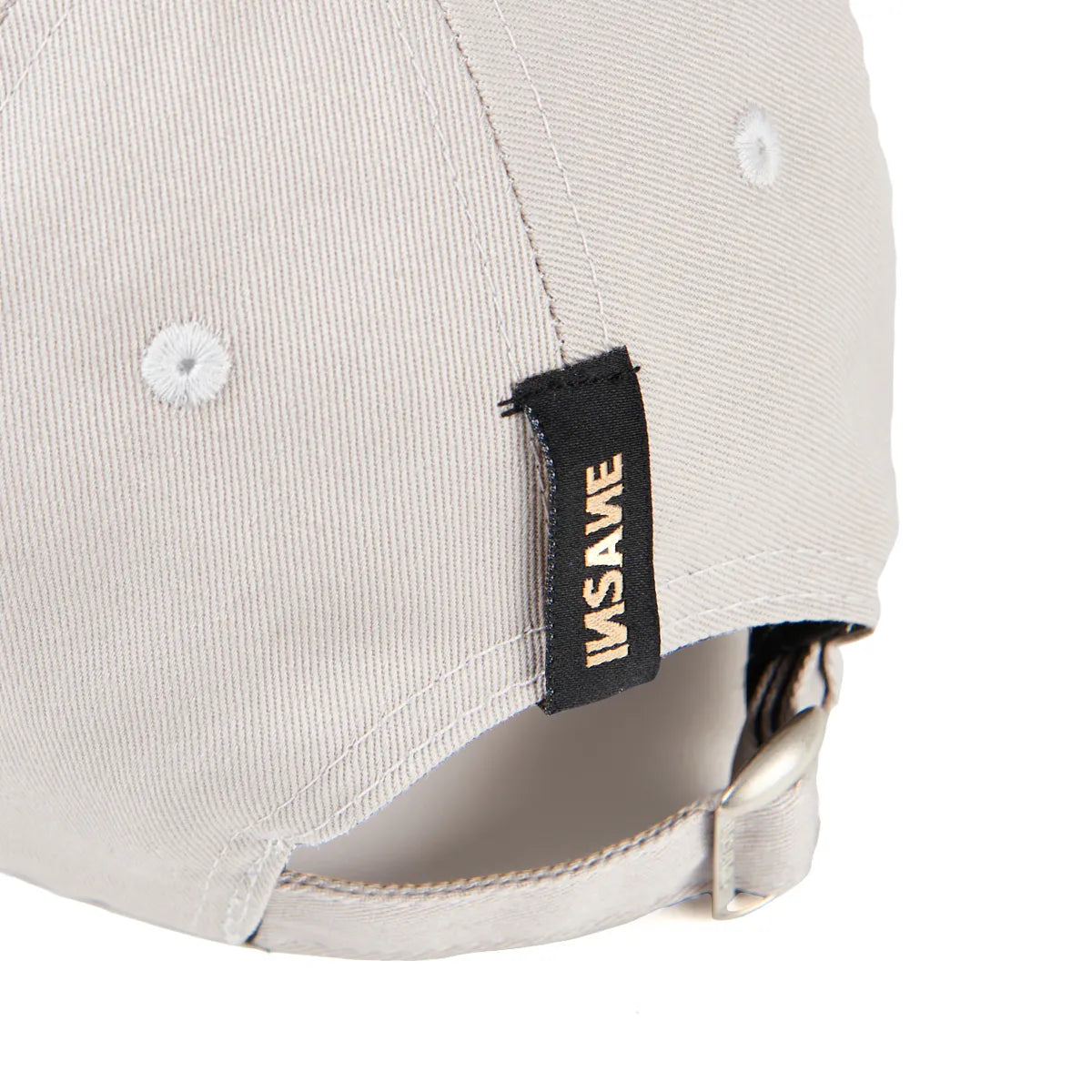 LIGHT GREY INSANE BASEBALL CAP WITH BLACK LOGO N EMBROIDERY